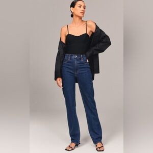 Abercrombie & Fitch Women's Blue Straight Leg Jeans